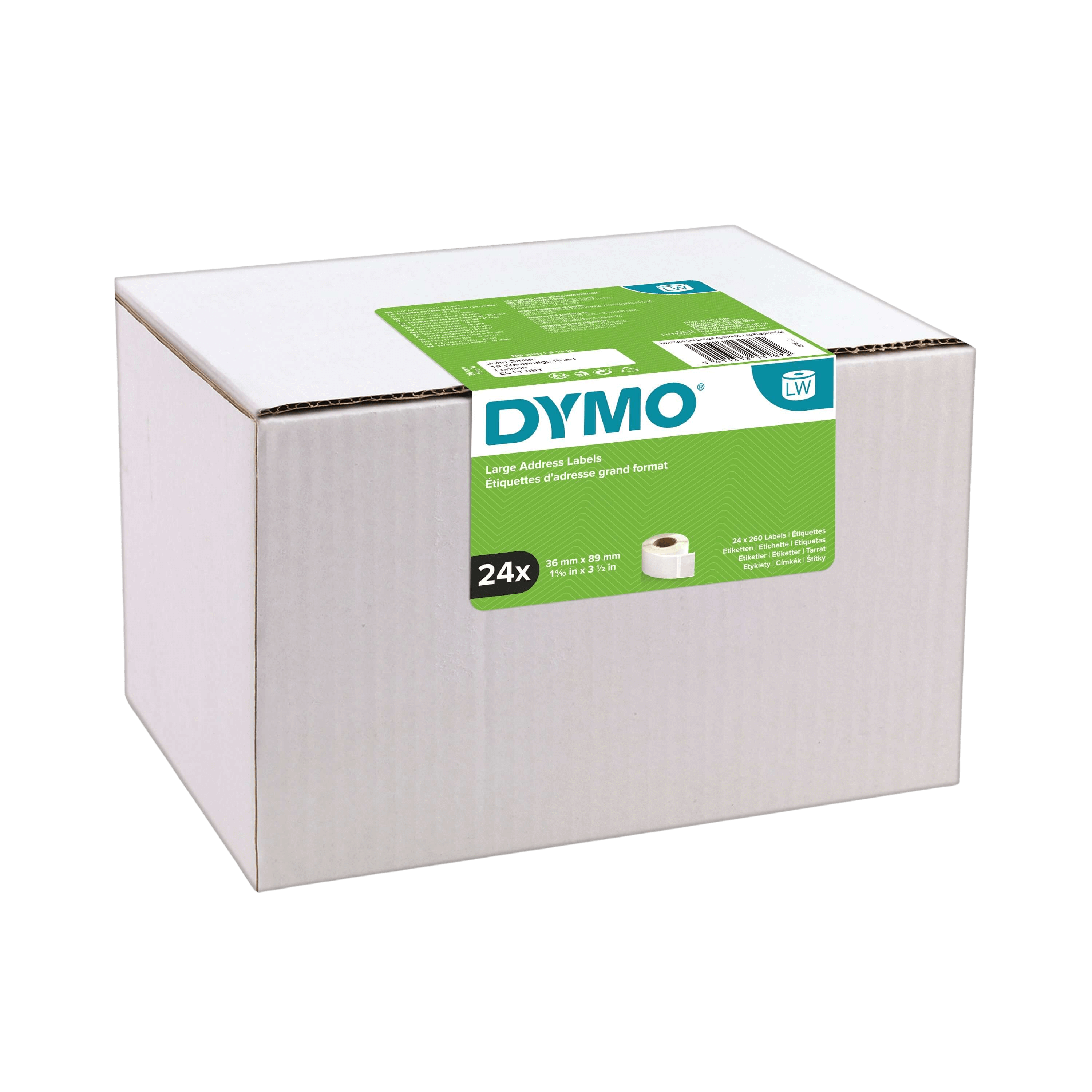 PixoJet Dymo S0722400 99012 36 x 89 mm, 260 stk Hvid adresseetiket