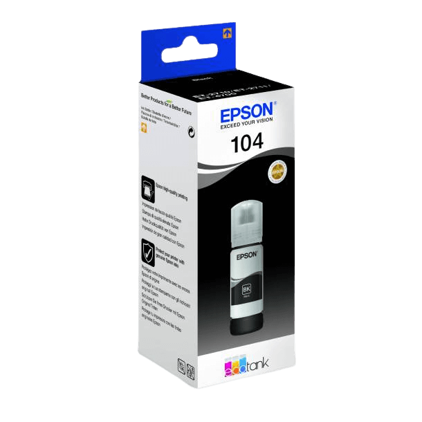 Epson Original 104 C13T00P140 sort Blæk refill | Indhold: 65 ml.