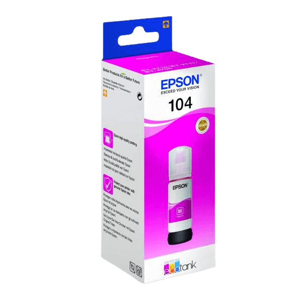 Epson Original 104 C13T00P340 magenta Blæk refill | Indhold: 65 ml.