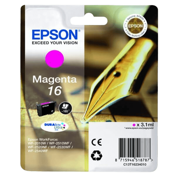 Epson Original 16 C13T16234012 magenta blækpatron | Indhold: 3,1 ml.
