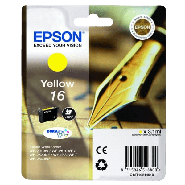 Epson Original 16 C13T16244012 gul blækpatron | Indhold: 3,1 ml.