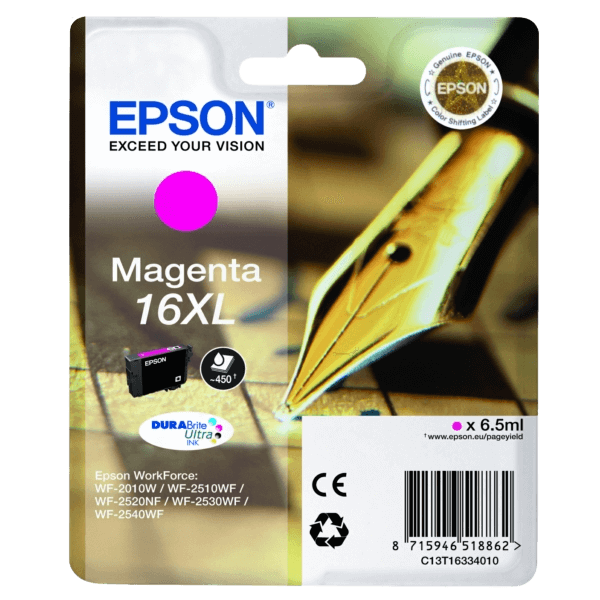 Epson Original 16 C13T16334012 XL magenta blækpatron