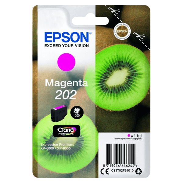 Epson Original 202 C13T02F34010 magenta blækpatron | Indhold: 300 sider