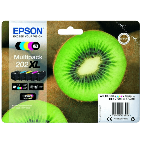 Epson Original 202 C13T02G74010 XL CMYK rabatpakke | Indhold: 47,2 ml.