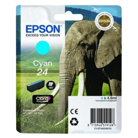 Epson Original 24XL C13T24324012 cyan blækpatron | Indhold: 10 ml.
