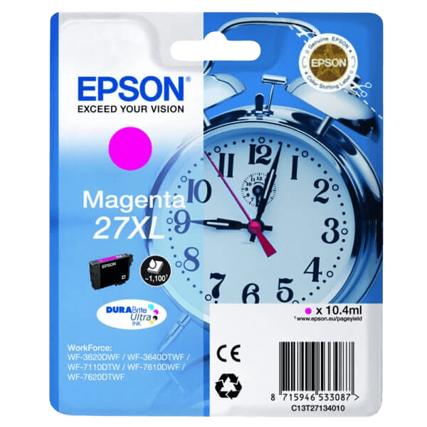 Epson Original 27 C13T27134012 XL magenta blækpatron | Indhold: 10.4 ml.