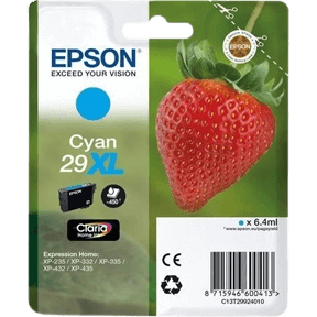 Epson Original 29 C13T29924012 XL cyan blækpatron | Indhold: 6,4 ml.