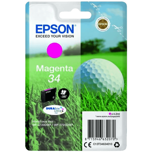 Epson Original 34 C13T34634010 magenta blækpatron | Indhold: 4,2 ml.