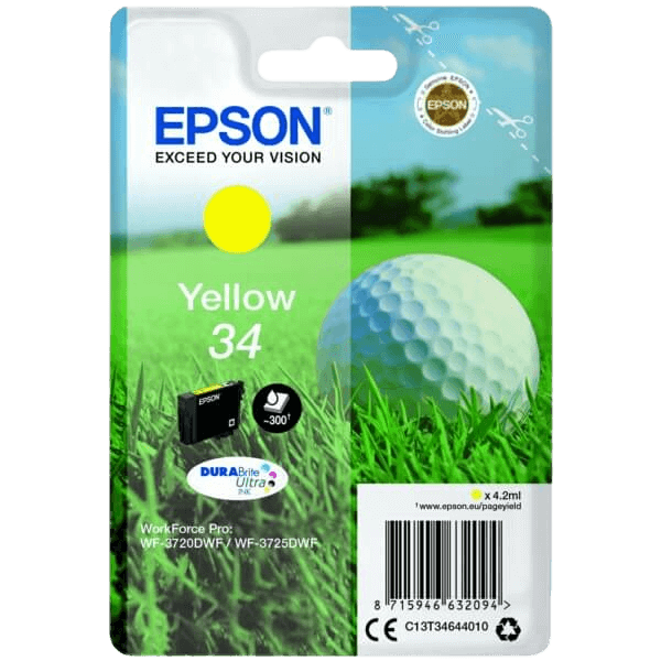 Epson Original 34 C13T34644010 gul blækpatron | Indhold: 4,2 ml.