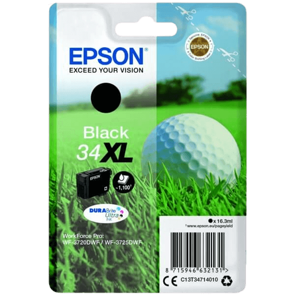 Epson Original 34 C13T34714010 XL sort blækpatron | Indhold: 16,3 ml.