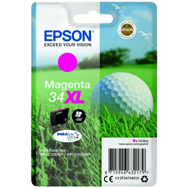 Epson Original 34 C13T34734010 XL magenta blækpatron | Indhold: 10,8 ml.
