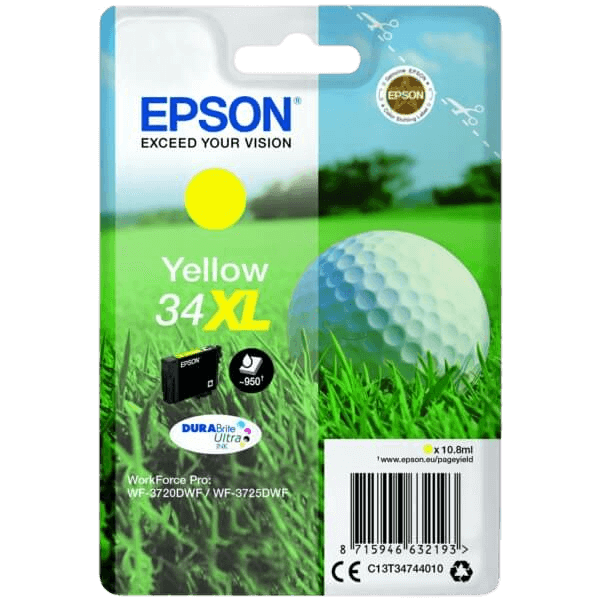 Epson Original 34 C13T34744010 XL gul blækpatron | Indhold: 10,8 ml.