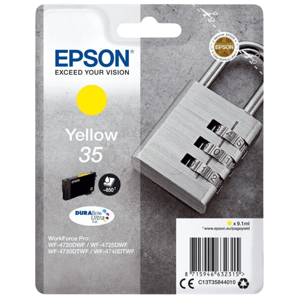 Epson Original 35 C13T35844010 gul blækpatron | Indhold: 9,1 ml.