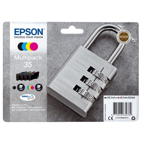 Epson Original 35 C13T35864010 CMYK rabatpakke | Indhold: 43,4 ml.