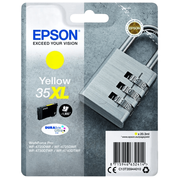 Epson Original 35 C13T35944010 XL gul blækpatron | Indhold: 20,3 ml.