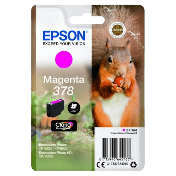 Epson Original 378 C13T37834010 magenta blækpatron | Indhold: 4,1 ml.