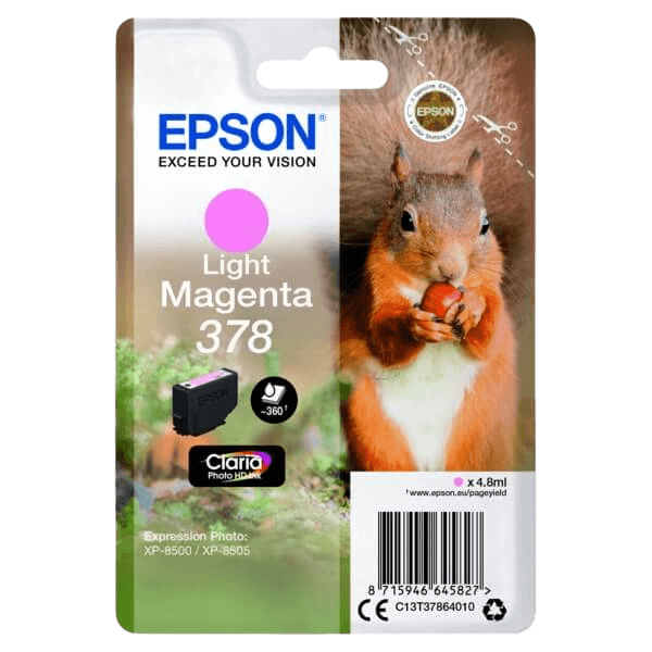 Epson Original 378 C13T37864010 lys magenta blækpatron | Indhold: 4,8 ml.