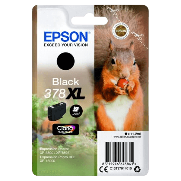 Epson Original 378 C13T37914010 XL sort blækpatron | Indhold: 11,2 ml.