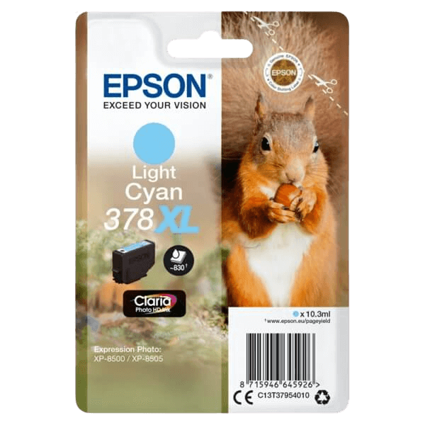 Epson Original 378 C13T37954010 XL lys cyan blækpatron | Indhold: 10,3 ml.