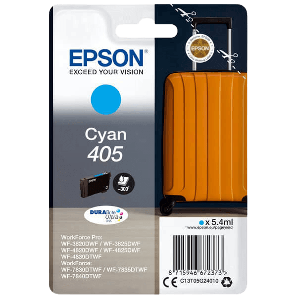 Epson Original 405 C13T05G24010 cyan blækpatron | Indhold: 5,4 ml.
