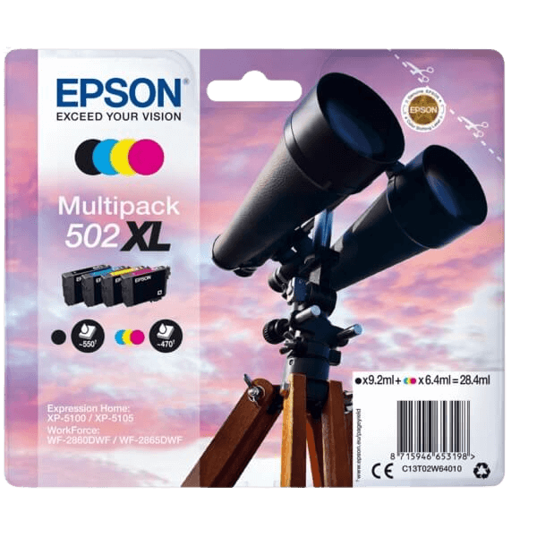 Epson Original 502XL C13T02W64010 CMYK rabatpakke | Indhold: 1960 sider
