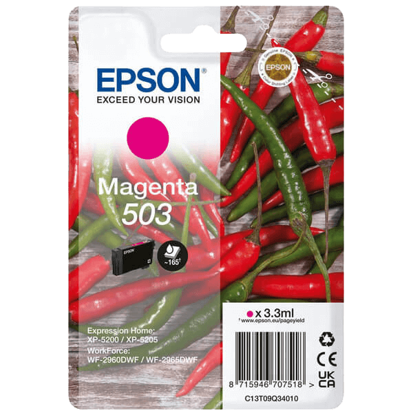 Epson Original 503M C13T09Q34010 magenta blækpatron | Indhold: 3,3 ml.