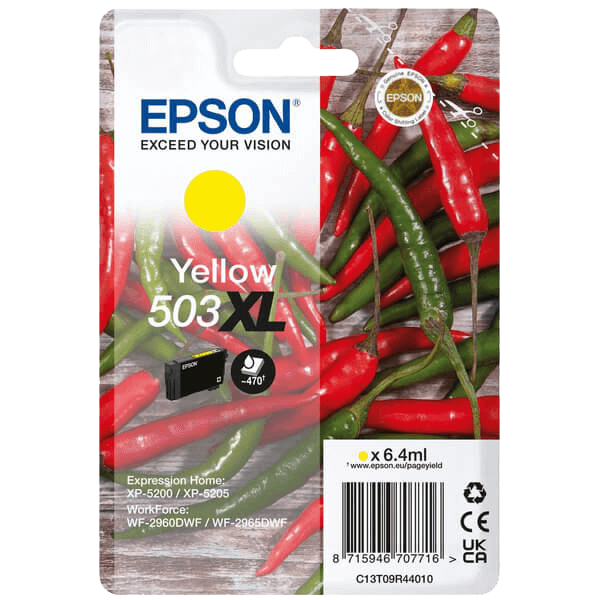 Epson Original 503XLY C13T09R44010 gul blækpatron | Indhold: 6,4 ml.