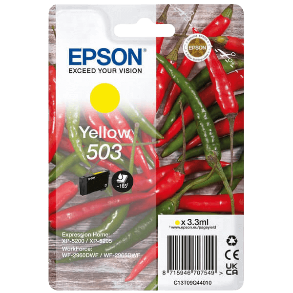 Epson Original 503Y C13T09Q44010 gul blækpatron | Indhold: 3,3 ml.