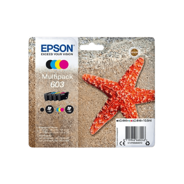 Epson Original 603 C13T03U64010 CMYK rabatpakke | Indhold: 3,4 + 3x2,4 ml.