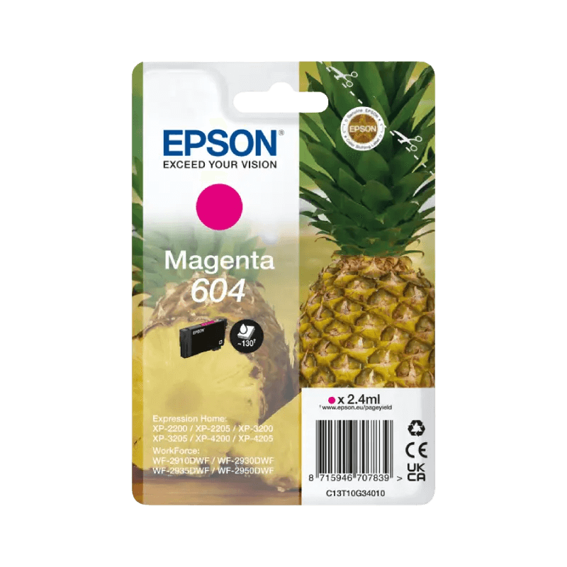 Epson Original 604 C13T10G34010 magenta blækpatron | Indhold: 2,4 ml.
