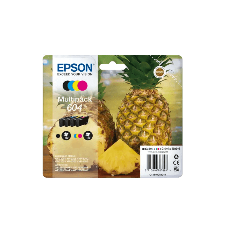 Epson Original 604 C13T10G64010 CMYK rabatpakke | Indhold: 3,4 + 3x 2,4 ml.