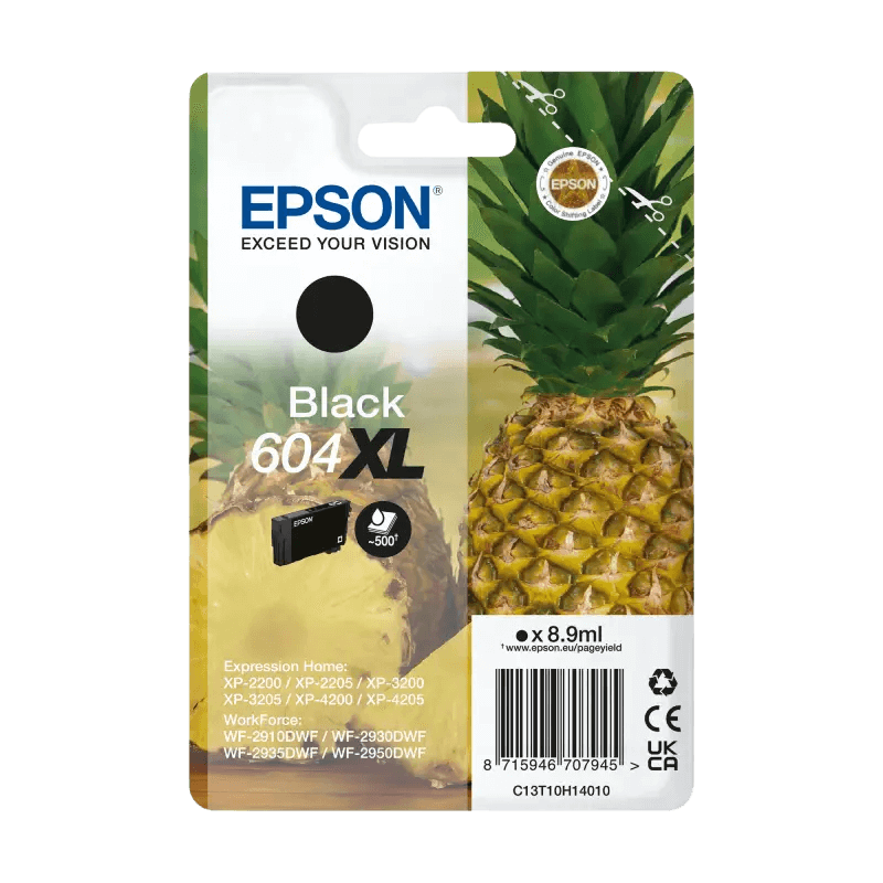 Epson Original 604XL C13T10H14010 sort blækpatron | Indhold: 8,9 ml.