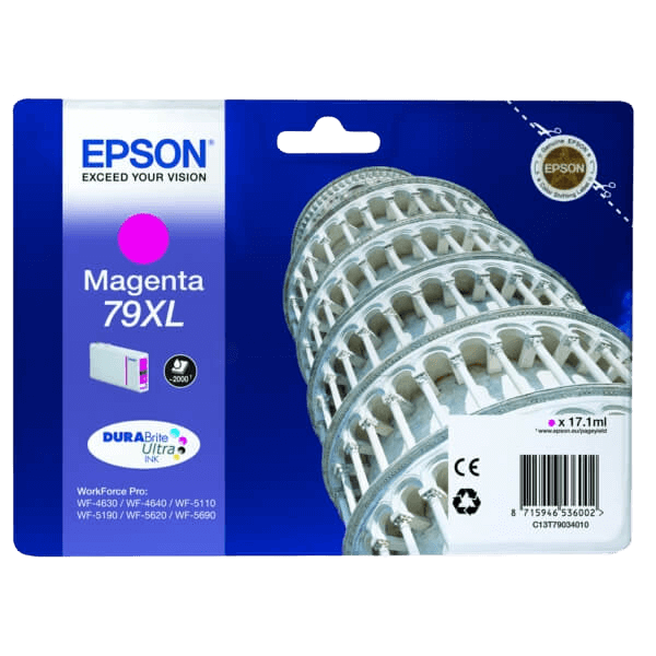 Epson Original 79 C13T79034010 XL magenta blækpatron | Indhold: 17 ml.