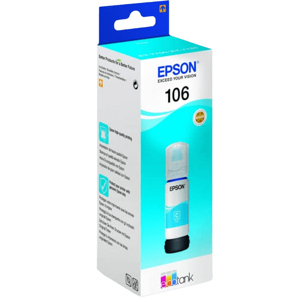 Epson Original 106 C13T00R240 cyan Blæk refill | Indhold: 70 ml.