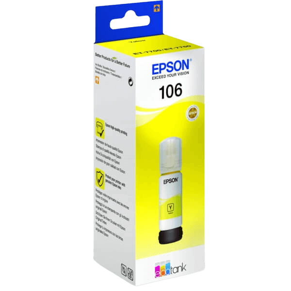 Epson Original 106 C13T00R440 gul Blæk refill | Indhold: 70 ml.