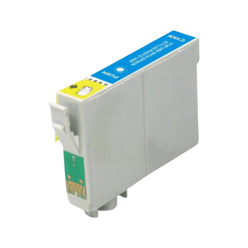 PixoJet Epson T0712 C13T07124011 cyan blækpatron | Indhold: 12 ml.