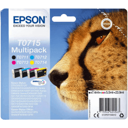 Epson Original T0715 C13T07154012 CMYK rabatpakke | Indhold: 23,9 ml.