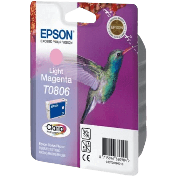 Epson Original T0806 C13T08064011 lys magenta blækpatron | Indhold: 7,4 ml.