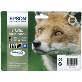 Epson Original T1285 C13T12854012 CMYK rabatpakke | Indhold: 1x5,9 + 3x3,5 ml.