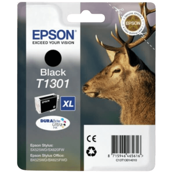 Epson Original T1301 C13T13014012 XXL sort blækpatron | Indhold: 25,4 ml.