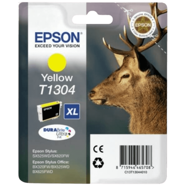Epson Original T1304 C13T13044012 XXL gul blækpatron | Indhold: 10,1 ml.