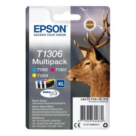 Epson Original T1306 C13T13064012 XXL 3 farver i én rabatpakke | Indhold: 3x10,1 ml.