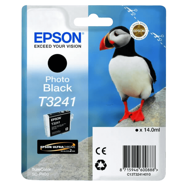 Epson Original T3241 C13T32414010 foto sort blækpatron | Indhold: 14 ml.