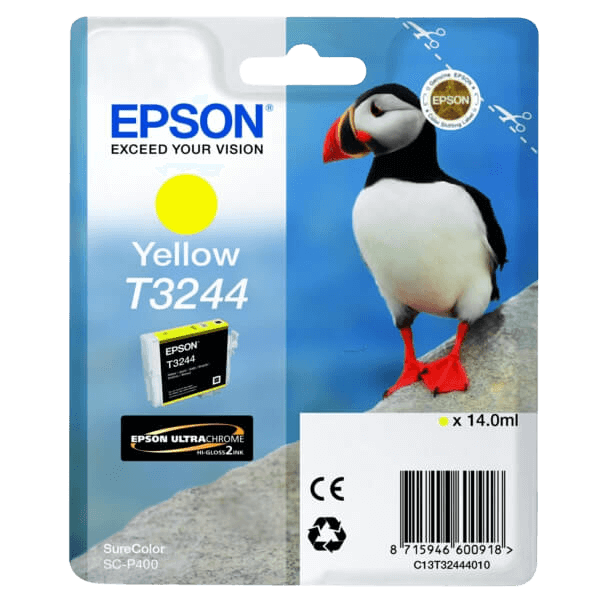 Epson Original T3244 C13T32444010 gul blækpatron | Indhold: 14 ml.