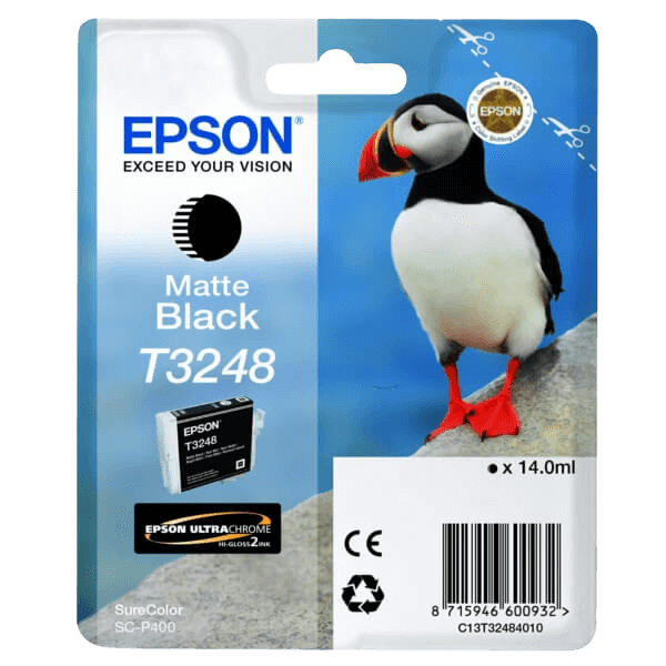 Epson Original T3248 C13T32484010 mat sort blækpatron | Indhold: 14 ml.