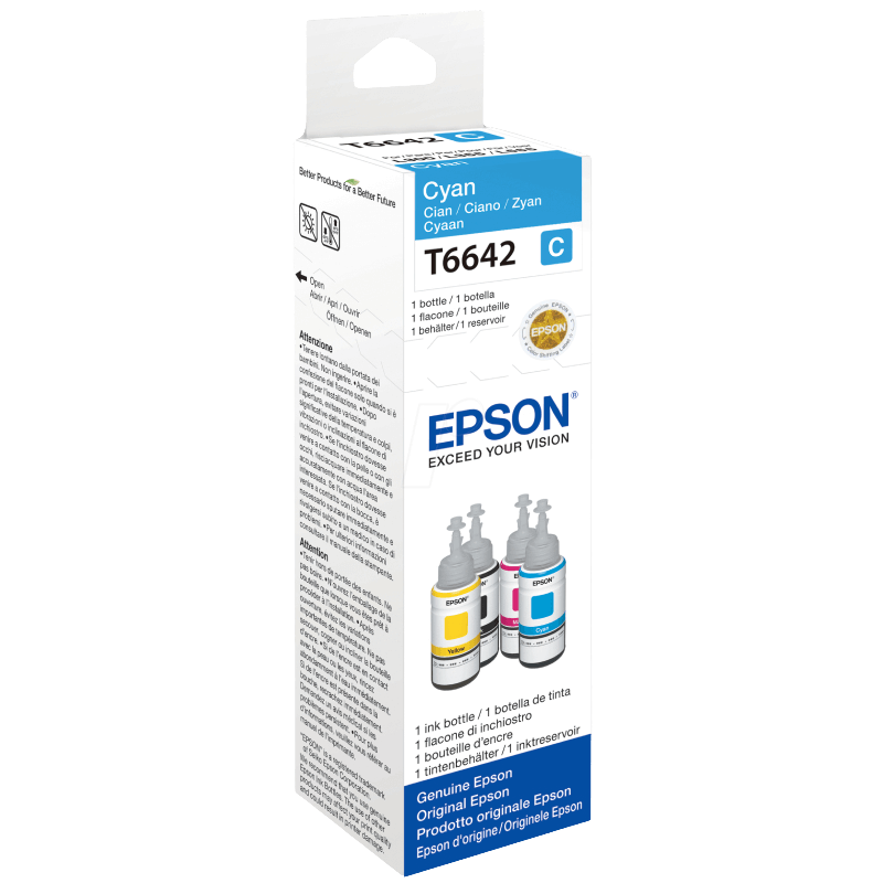 Epson Original T6642 C13T664240 cyan Blæk refill | Indhold: 70 ml.