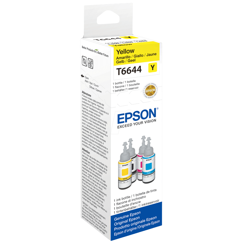 Epson Original T6644 C13T664440 gul Blæk refill | Indhold: 70 ml.