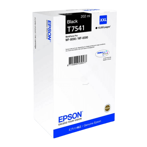 Epson Original T7541 C13T754140 XXL sort blækpatron | Indhold: 202 ml.