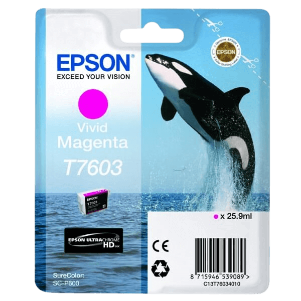 Epson Original T7603 C13T76034010 magenta blækpatron | Indhold: 25,9 ml.