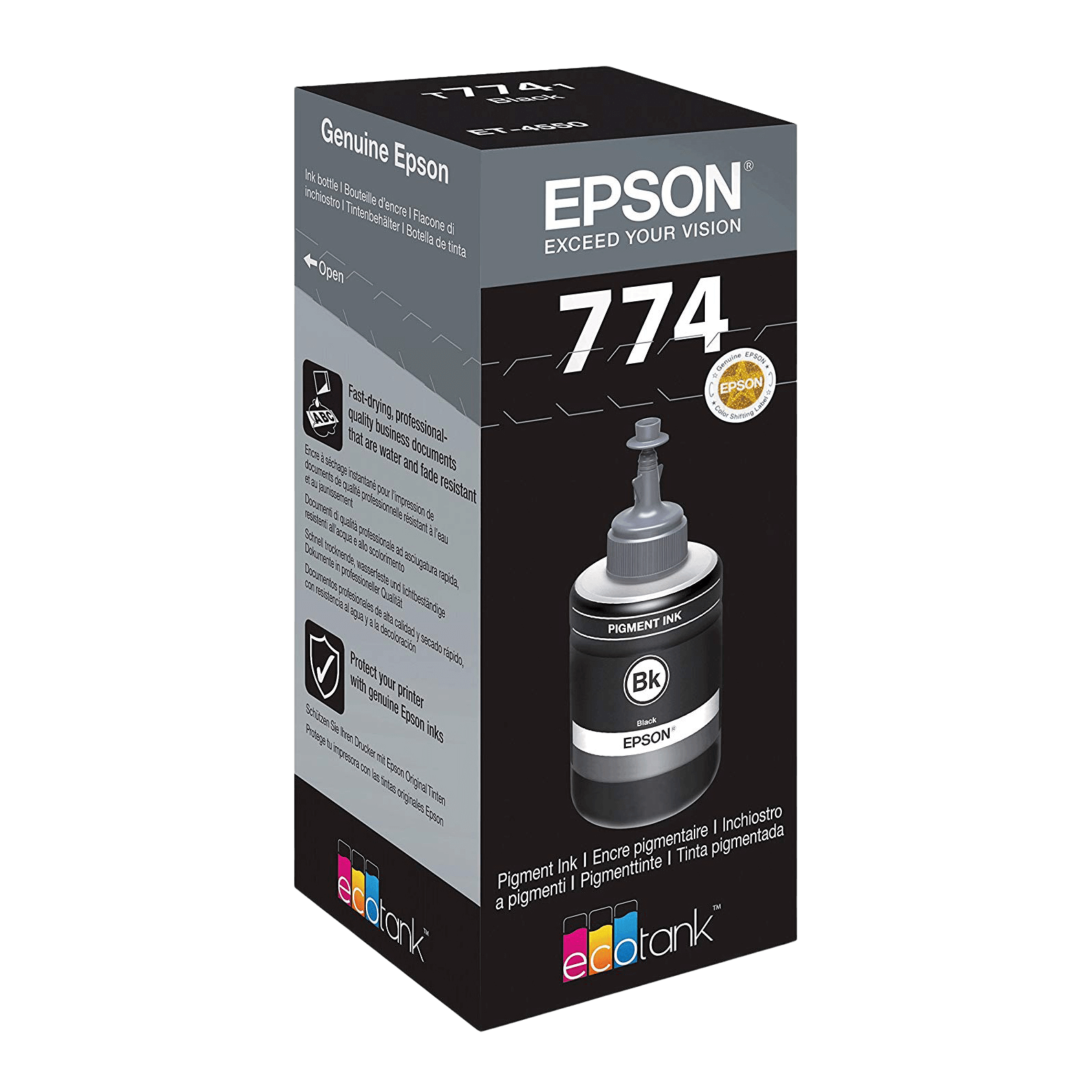 Epson Original T7741 C13T774140 sort Blæk refill | Indhold: 140 ml.